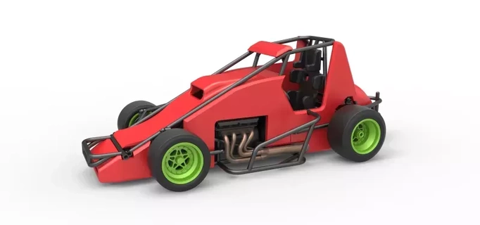 pavement sprint car scale 1 25 3d printing model toy printable print racing diecast scaled sprintcar speedway nonwinged nonwingedsprintcar 3d print model - Mito3D