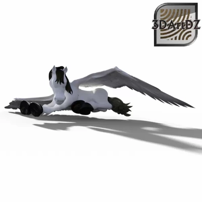 pegaso contento haz 3d impresión modelo trío etiquetas estante soporte pferd ich te tú hab querido volar firme k negro 3d print model - Mito3D