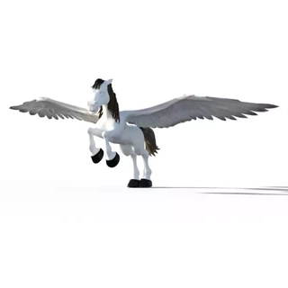 Pegaso contento ich kank volar 3d impresión modelo caballo alas fr feo pferd fl gel 3d print model - Mito3D
