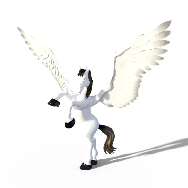 Pegasus glücklich nigspose 3d Drucken Modell Pferd Flügel fr hlich pferd fl Gel 3D print model - Mito3D