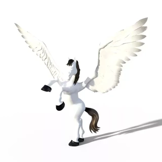 Pegasus mutlu zenci 3d baskı model at kanatlar fr çirkin Pferd fl jel 3d print model - Mito3D