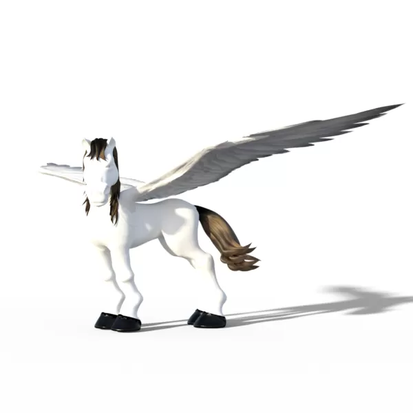 pegasus happy - standhaft 3d printing model horse wings fr hlich pferd fl gel 3D print model - Mito3D