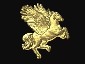 pegasus pendant 3d printing model - threeding horse wings jewel 3d print model - Mito3D