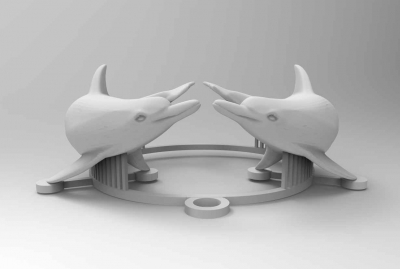 pendant dolphin fashion 3D printing model, file, printable design, 3d print, pendant, dolphin, jewelry, art, printing, delfin 3D print model - Mito3D