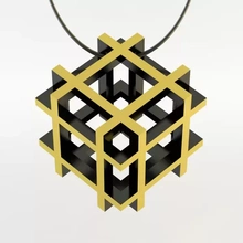 pendentif carré 3d impression modèle trio bijoux unique printing art 3d print model - Mito3D