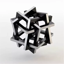 pendentif mélange carré 3d impression modèle trio conception bijoux unique print printing printer art mélanger 3d print model - Mito3D