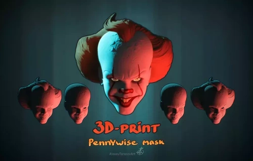 pennywise testa 3d stampa modello 3d print model - Mito3D
