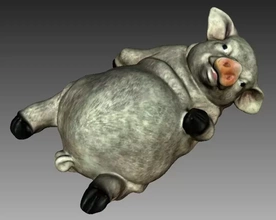 piglet 3d printing model - threeding animal statue garden pig 3d print model - Mito3D