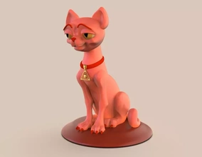 rosa gatto 3d stampa modello treding animale cartone animato domestico gattino 3d print model - Mito3D
