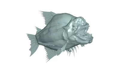 piranha 3d modelo impressão trio 3d print model - Mito3D