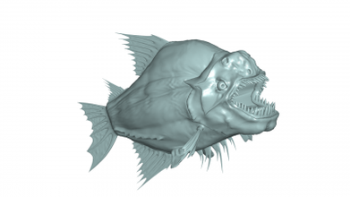 piranha 3d model nature 3D printing model, file, printable design, print, Piranha 3d print model - Mito3D
