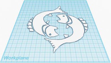 pisces zodiac avatar file other things 3D printing model, file, printable design, 3d print, Pisces, Zodiac, Avatar, File, Horoscope, Star Sign, Sun Sign 3d print model - Mito3D