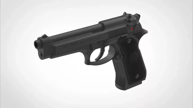 pistola beretta 92fs 3d impresión modelo trío arma pasatiempo imprimible equipo plastico modelos bricolaje diy 92 3d print model - Mito3D
