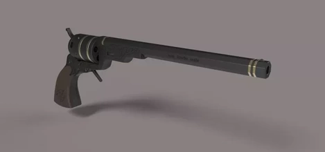 pistola filme sobrenatural 3d impressão modelo trio militares arma fogo revólver cosplay réplica potro 3d print model - Mito3D