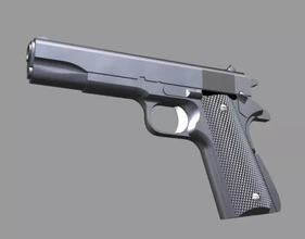 pistola potro 3d impressão modelo trio Armi atirar polizia 9millimetri defesa polígono Grilletto 3d print model - Mito3D
