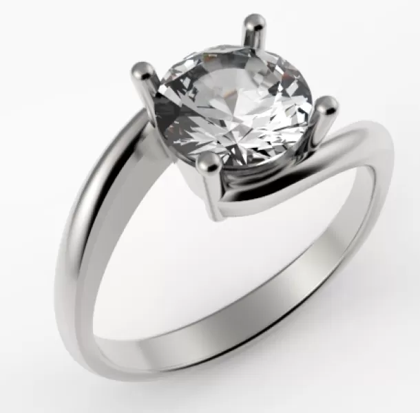 llanura solitario anillo 3d impresión modelo trío joyería joya diamante compromiso 3D print model - Mito3D
