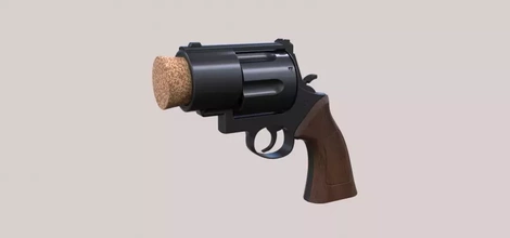 plug pistol harley quinn 3d printing model - threeding weapon toy printable gun print revolver comics cosplay dc firearm replica sidearm detective pluggun 3d print model - Mito3D