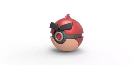 pokeball angry bird red 3d printing model - threeding angrybird 3d print model - Mito3D