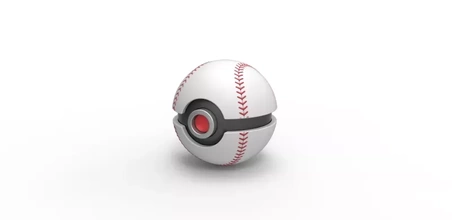 Pokeball Baseball Stil 3d Drucken Modell dreiding Spielzeug Container druckbar Anime drucken Pokémon Konzept 3d print model - Mito3D