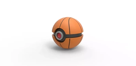 pokeball basketball style 3d impression modèle trio jouet récipient imprimable anime Pokémon concept basket ball 3d print model - Mito3D