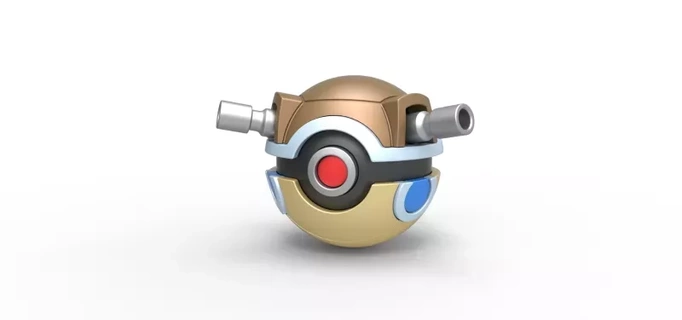 pokebola blastoise 3d impressão modelo bola imprimível anime recipientes Pokémon 3d print model - Mito3D
