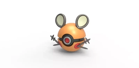pokeball dedenne 3d impression modèle trio jouet imprimable anime Pokémon pokemondedenne 3d print model - Mito3D