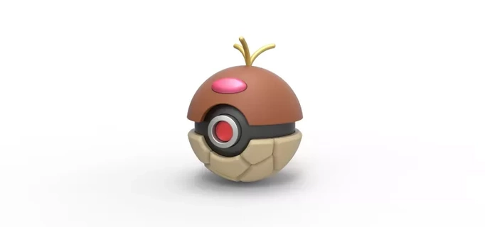pokeball diglett 3d impression modèle jouet récipient imprimable anime Pokémon concept 3d print model - Mito3D
