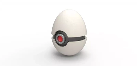 pokeball egg shape 3d printing model - threeding 3d print model - Mito3D