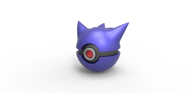 pokebola Gengar 3d impressão modelo trio 3D print model - Mito3D