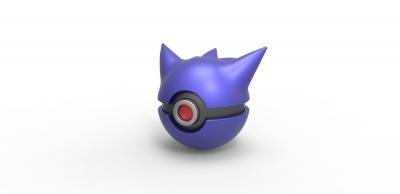 pokeball gengar jouets Jeux loisir Pokémon récipient anime jouet impression imprimable 3d print model - Mito3D