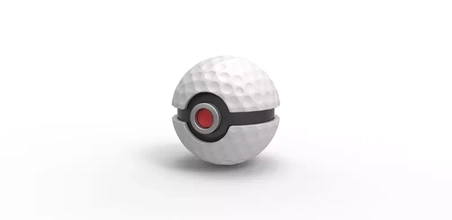 pokeball golf ball style 3d printing model - threeding toy container printable anime print pokemon concept golfball 3d print model - Mito3D