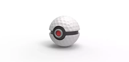 Pokeball Golf Ball Stil 3d Drucken Modell dreiding Spielzeug Container druckbar Anime drucken Pokémon Konzept Golfball 3d print model - Mito3D