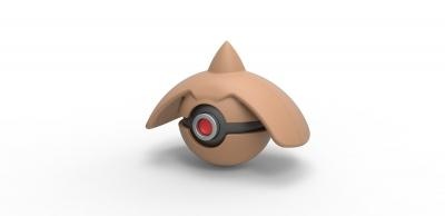 pokebola hitmontop brinquedos jogos passatempo Pokémon bola recipiente brinquedo impressão imprimível 3d print model - Mito3D