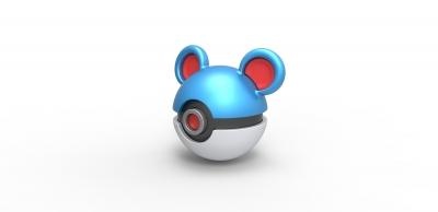 pokeball Marill jouets Jeux loisir Pokémon récipient anime jouet impression imprimable 3d print model - Mito3D