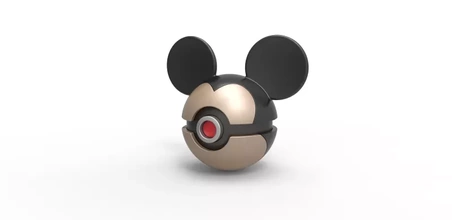 pokeball Mickey fare 3d baskı model üçleme mickeymouse 3d print model - Mito3D