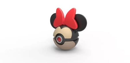 pokeball minnie mouse 3d printing model - threeding minnie 3d print model - Mito3D