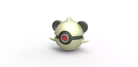 pokeball pancham 3d printing model - threeding panda 3d print model - Mito3D