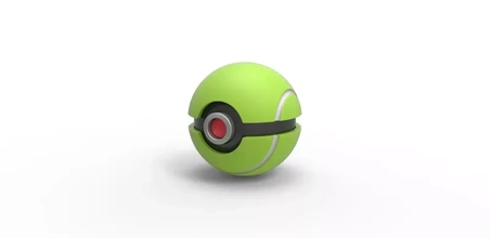 pokeball tennis ball style 3d printing model - threeding toy container printable anime print pokemon concept tennisball 3d print model - Mito3D