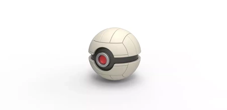 pokeball volleyball style 3d printing model - threeding toy container printable anime print pokemon concept 3d print model - Mito3D