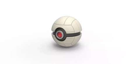 pokeball volley ball style 3d impression modèle trio jouet récipient imprimable anime Pokémon concept 3d print model - Mito3D