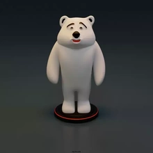 polar bear 3d printing model - threeding art sculpture toy 3d print model - Mito3D