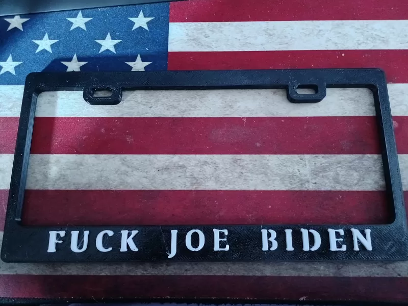 political opinion license plate frame us 3d printing model - threeding president automotive biden 3D print model - Mito3D