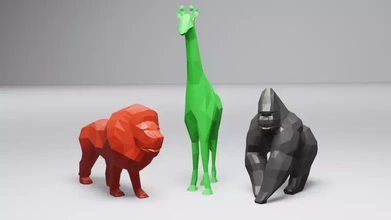 poly african animal collection 3d printing model - threeding 3d print model - Mito3D