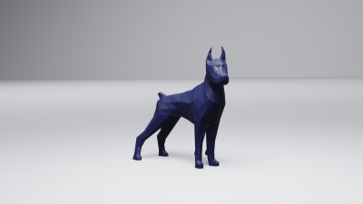 poly dobermann nature 3D impression modèle fichier imprimable conception 3d 3D print model - Mito3D