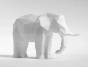 poly Elefant 3d Drucken Modell dreiding Schreibtisch Spielzeuge Tiere Skulpturen low Tierwelt facettiert Safari Kunst Dekore Digital 3d print model - Mito3D