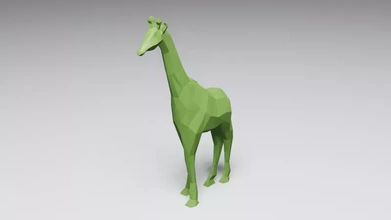 poli giraffa 3d stampa modello treding arte decorazione animale giocattolo low poly scrivania savana selvaggio vita 3d print model - Mito3D