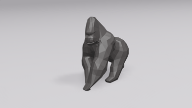 poly gorilla nature 3D printing model, file, printable design, 3d print, gorilla, animal, low poly, africa, mammal, monkey, ape, wild life, strong, strength, primate, art, toy, decoration, home, desk 3d print model - Mito3D