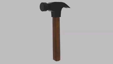 poly hammer 3d printing model - threeding weapon tool game equipment construction workshop asset mace hardware batter 3d print model - Mito3D