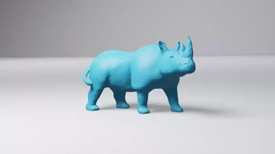 poli rinoceronte 3d impressão modelo trio 3d print model - Mito3D