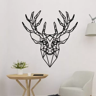 polygonal deer head 2d decor 3d printing model wall decoration art panel 3d print model - Mito3D